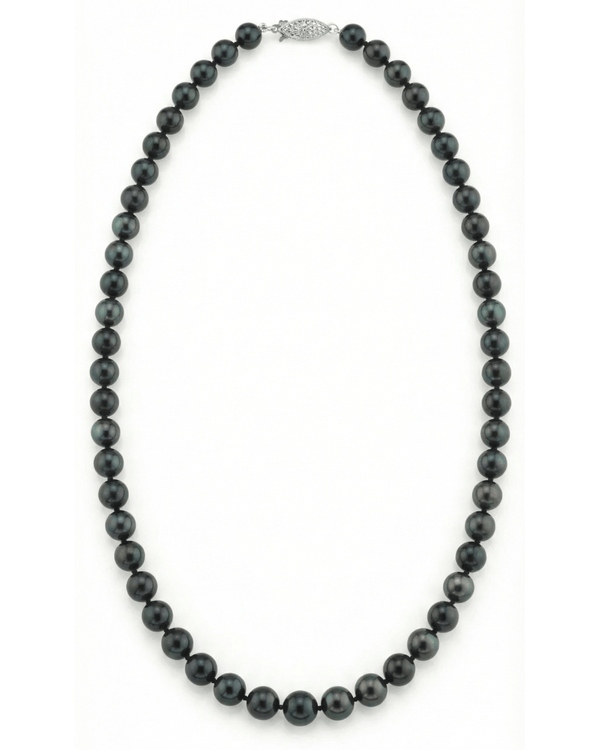 BlackJapaneseAkoyaPearlNecklac