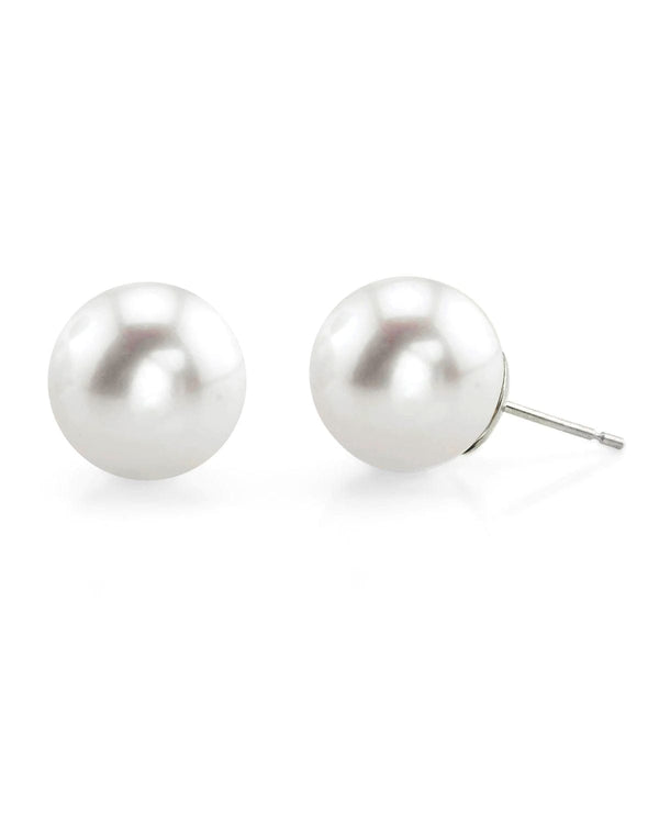 thumbnail interactive-video image 1 of Genuine Natural 10-11mm South Sea Black Pearl Silver Stud Earrings - Baroque Shape 1 of 5