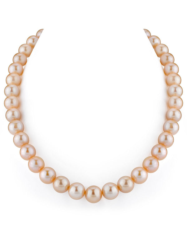 Peach Freshwater Pearl 10.5-11.5mm Smooth Round AAA Grade Pearl