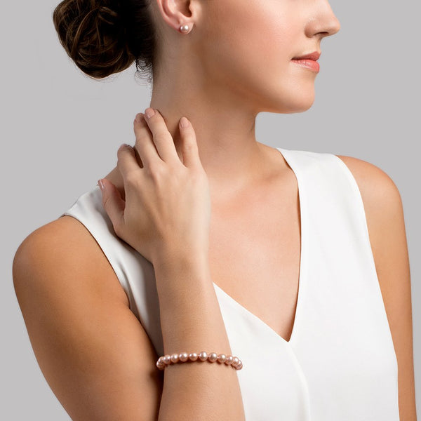 Zag Bracelet perles plates Rose pâle, Fuchsia et Orange pour Femme