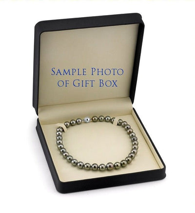 9-11mm Peacock Tahitian South Sea Pearl Necklace - AAAA Quality - Third Image
