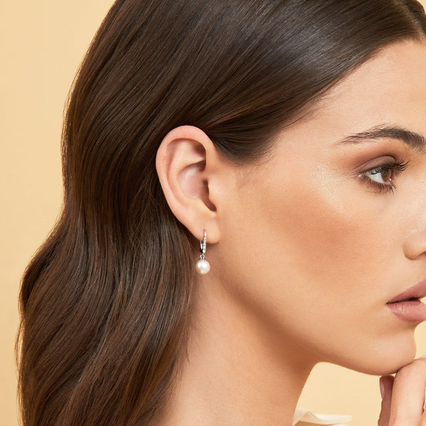 South Sea Pearl & Diamond Susan Earrings - Pure Pearls