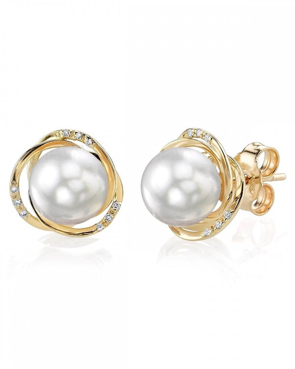 White South Sea Pearl and Diamond Lexi Earrings - Pure Pearls