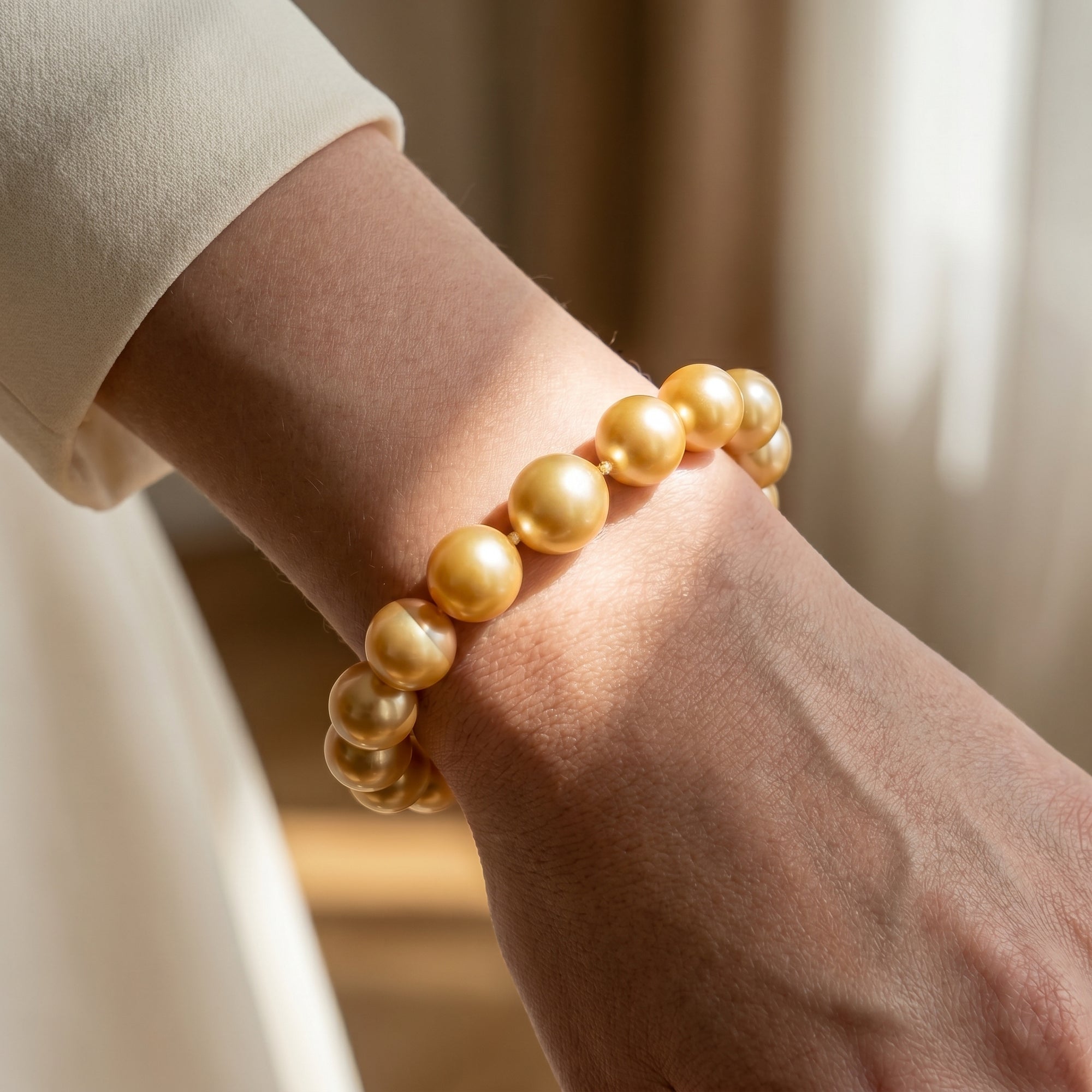 Golden South Sea Pearl Bracelet, 10.0-11.0mm