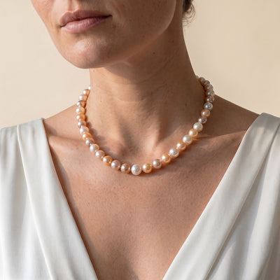 9.5-10.5mm Multicolor Freshwater Pearl Necklace - AAA Quality