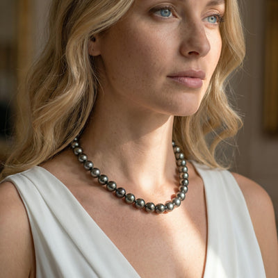 Multi-Color Tahitian Pearl Necklace, 10.0-11.0mm