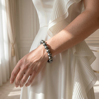 Tahitian True Round Pearl Bracelet, 10.0-11.0mm - AAAA Quality