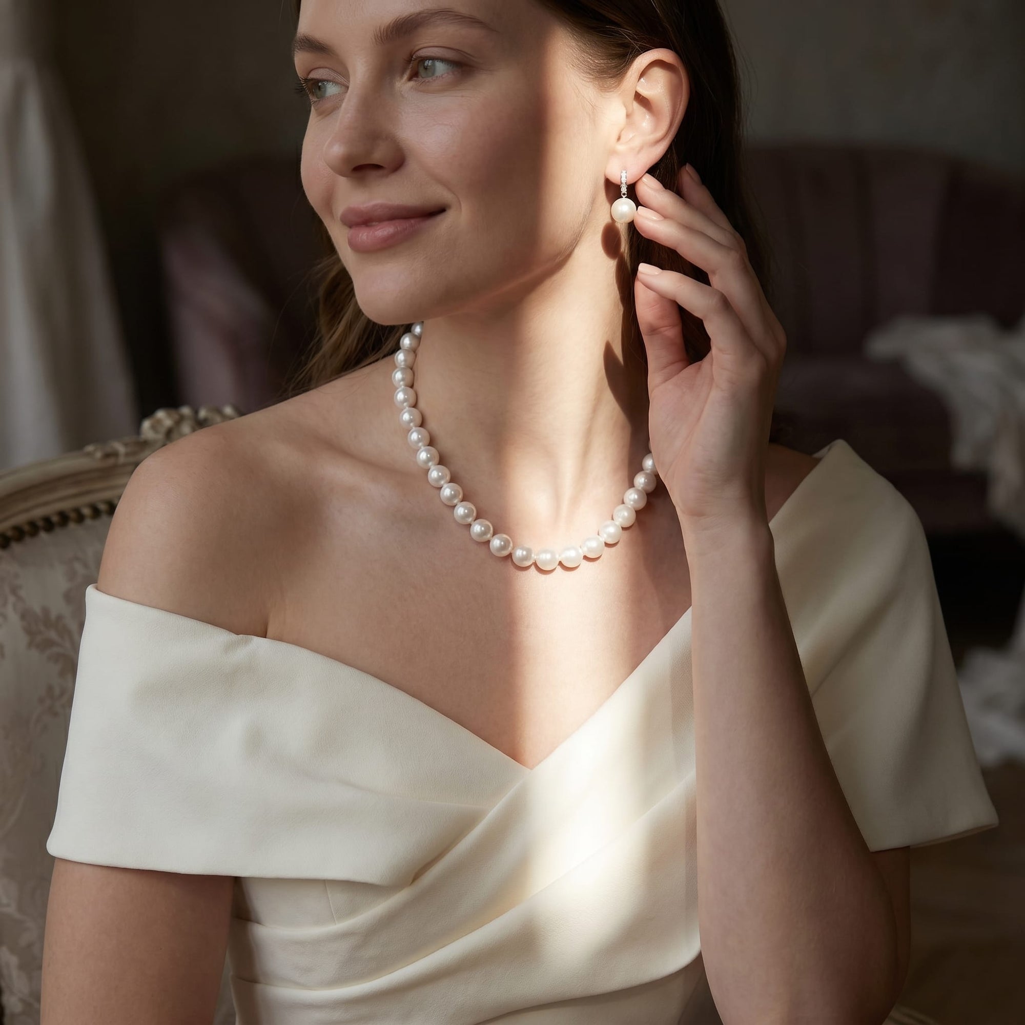 White South Sea Pearl Necklace, 10.0-11.0mm - AAAA Quality