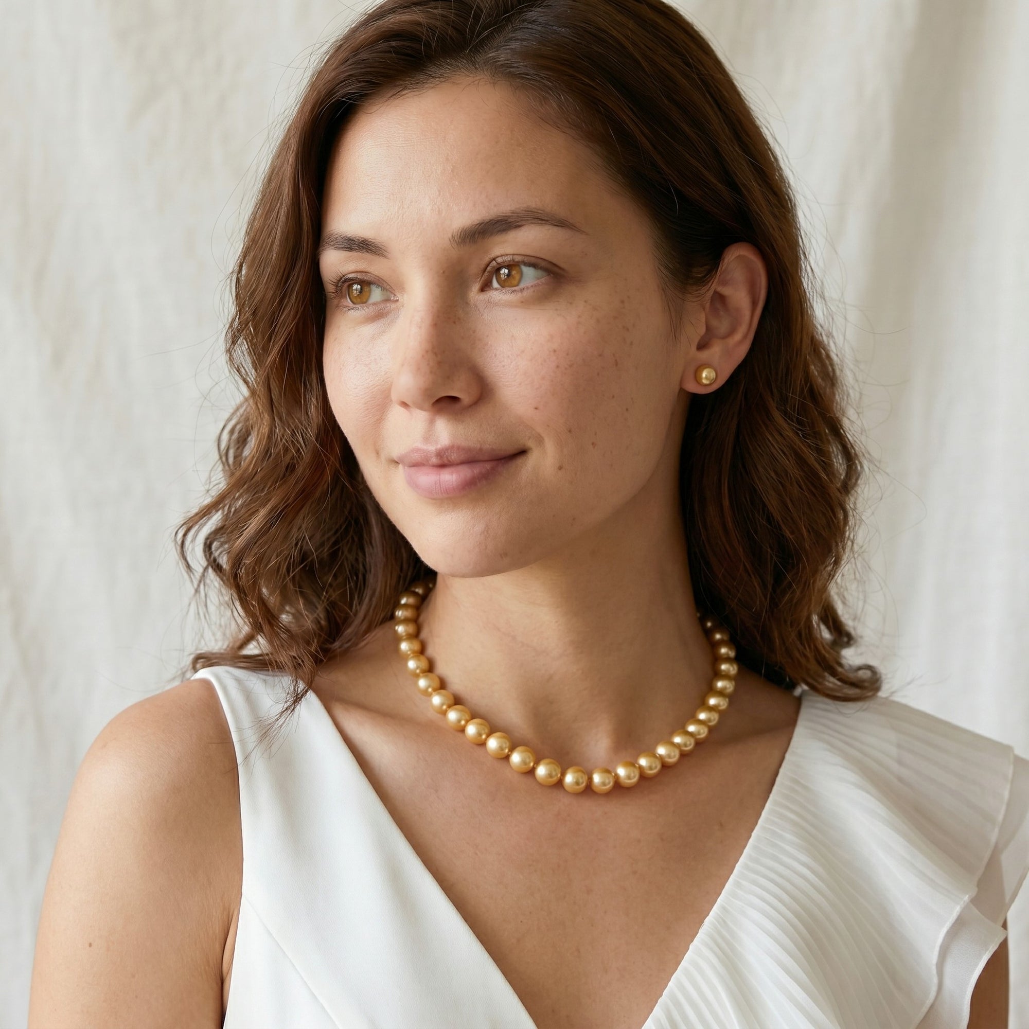 Golden South Sea Pearl Necklace, 10.0-12.0mm - AAAA Quality