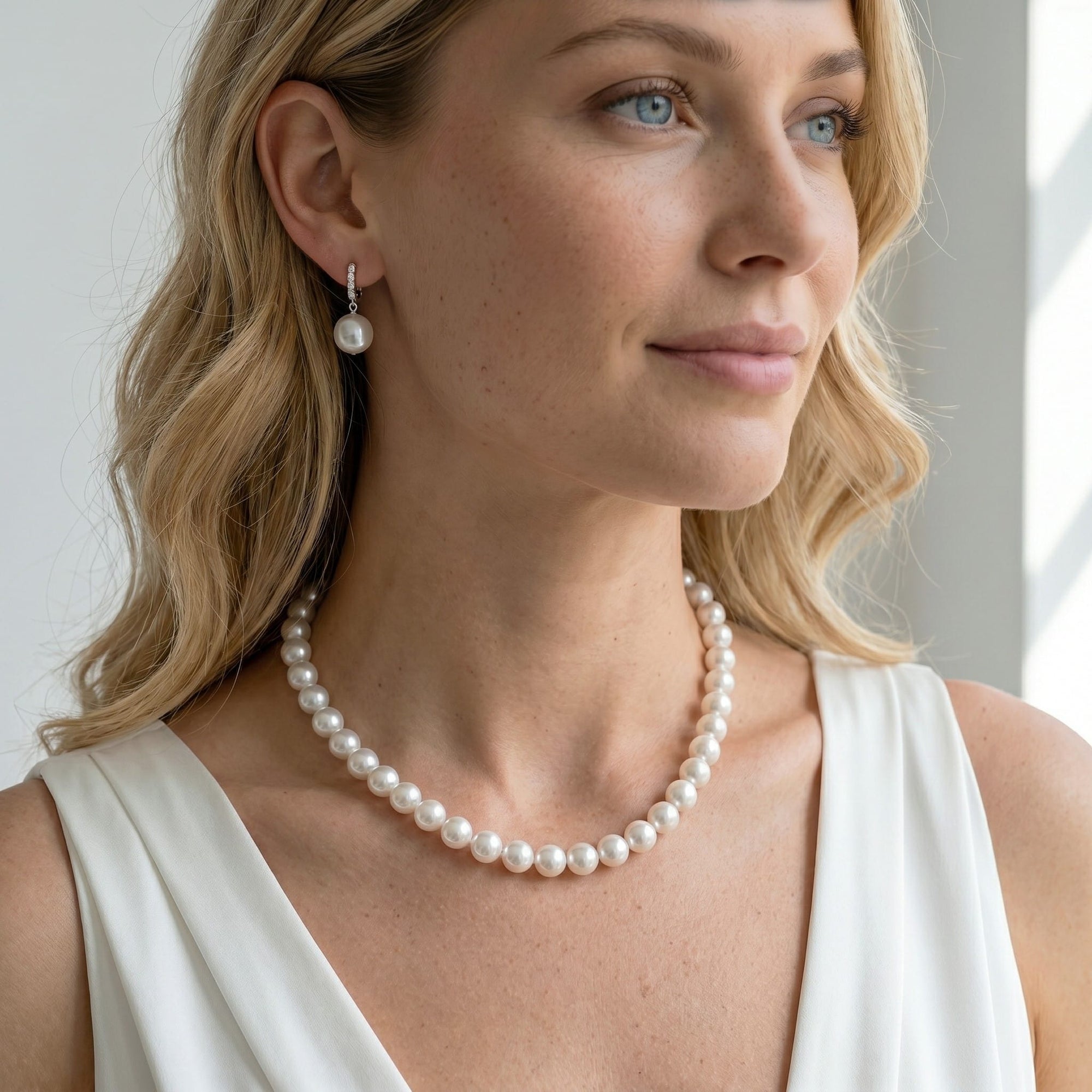 White South Sea Pearl Necklace, 10.0-12.0mm - AAAA Quality