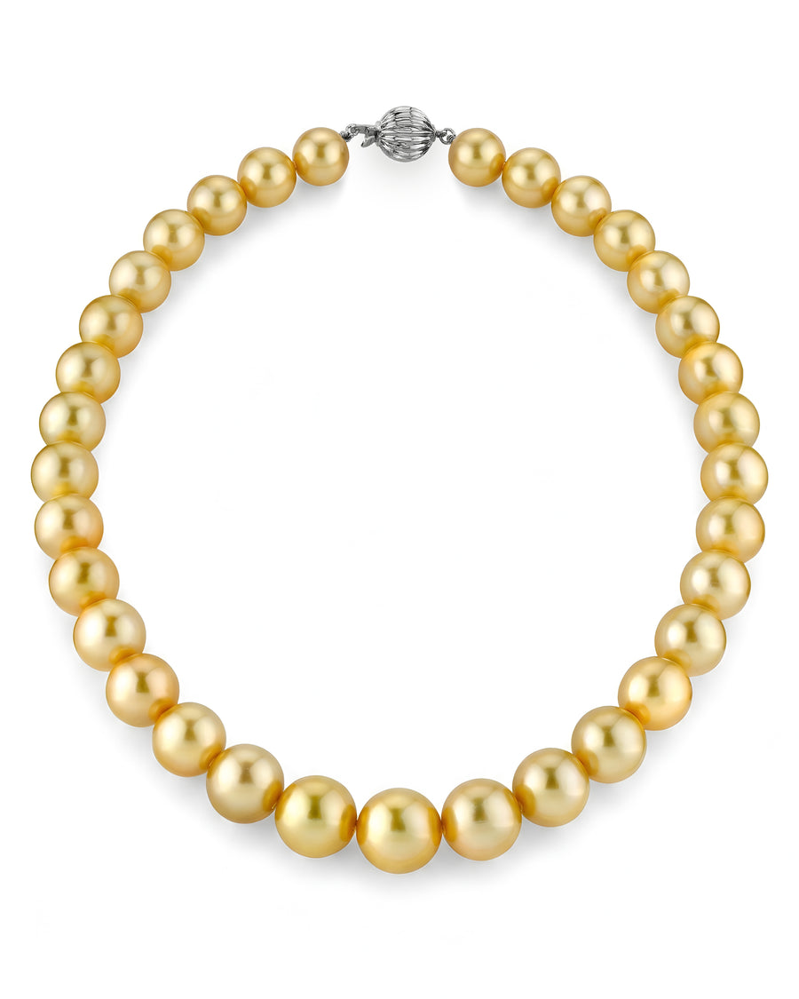 Golden South Sea Pearl Necklace, 10.0-12.0mm - AAAA Quality