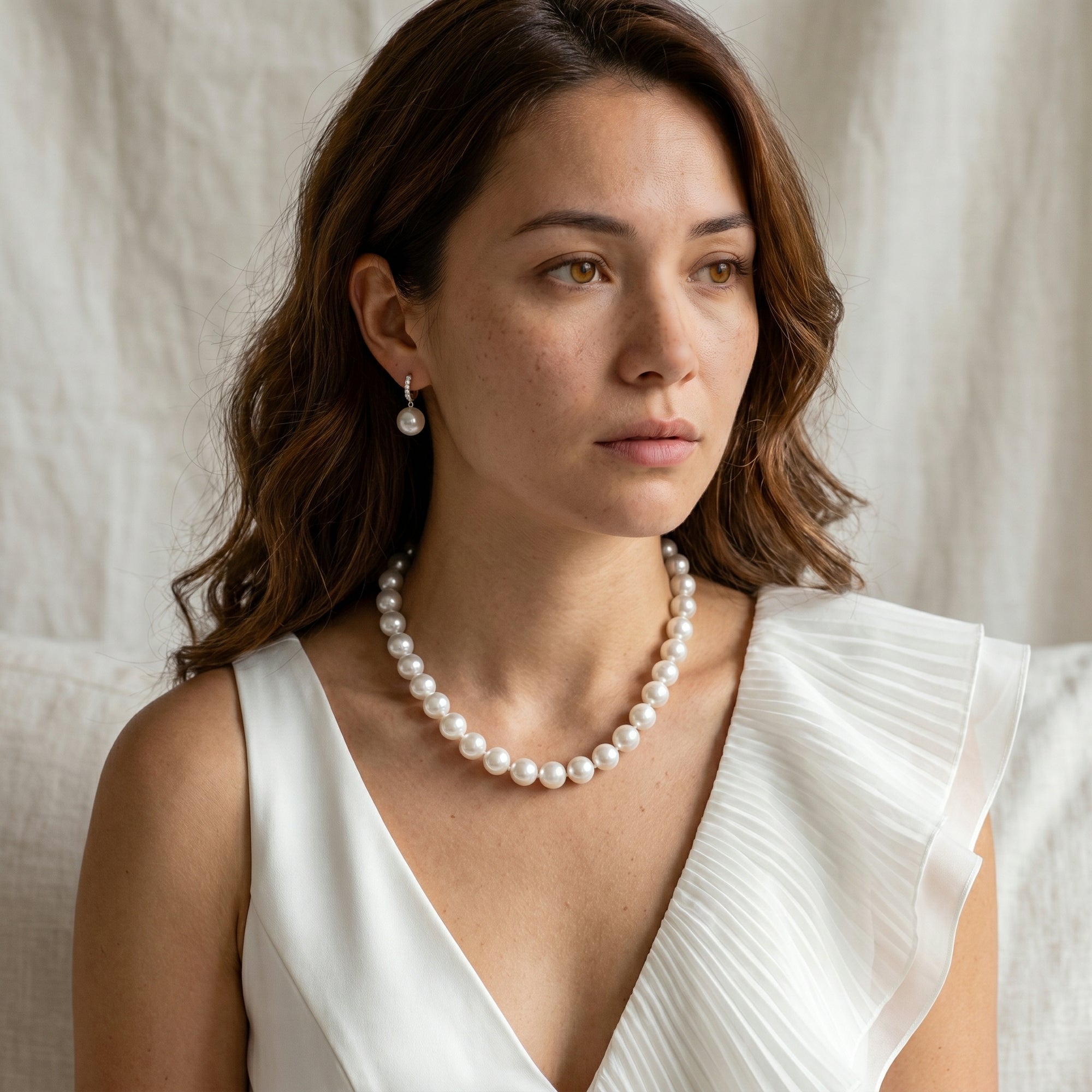 White South Sea Pearl Necklace, 10.0-13.0mm - AAAA Quality