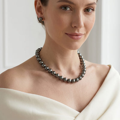 11-13mm Silver Tahitian South Sea Pearl Necklace - AAAA Quality