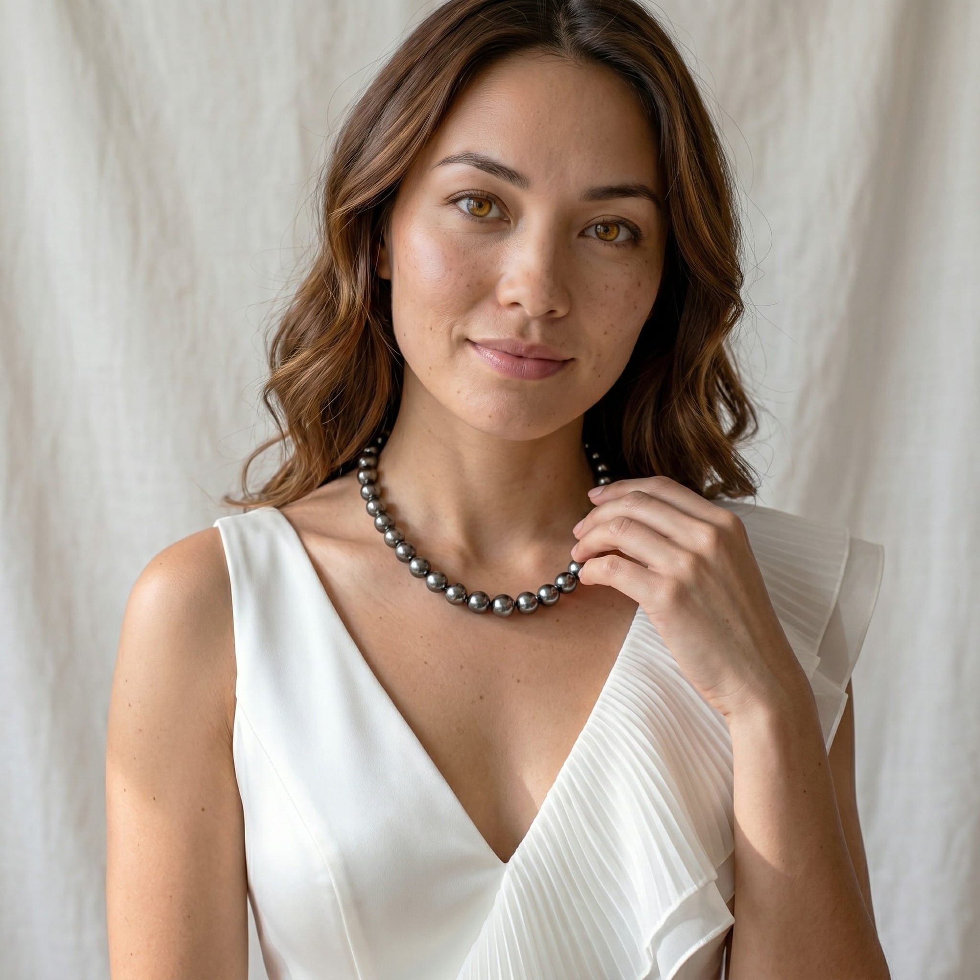 True Round Tahitian Pearl Necklace, 11.0-13.0mm - AAA Quality