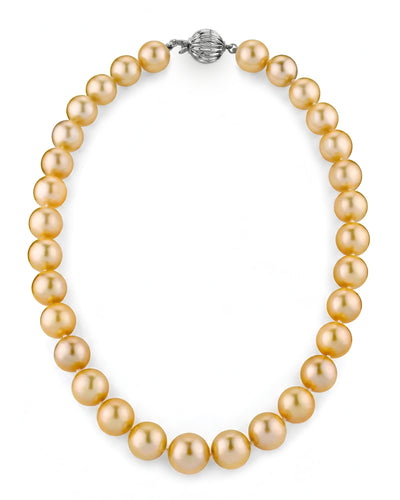 11-13mm Golden South Sea Pearl Necklace - AAAA Quality
