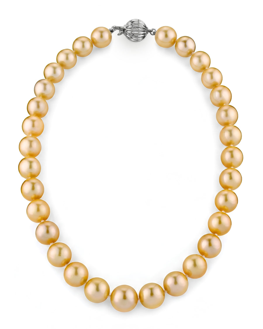 11-13mm Golden South Sea Pearl Necklace - AAAA Quality