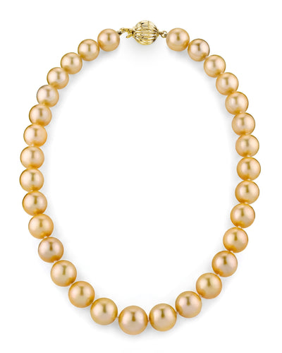 11-13mm Golden South Sea Pearl Necklace - AAAA Quality