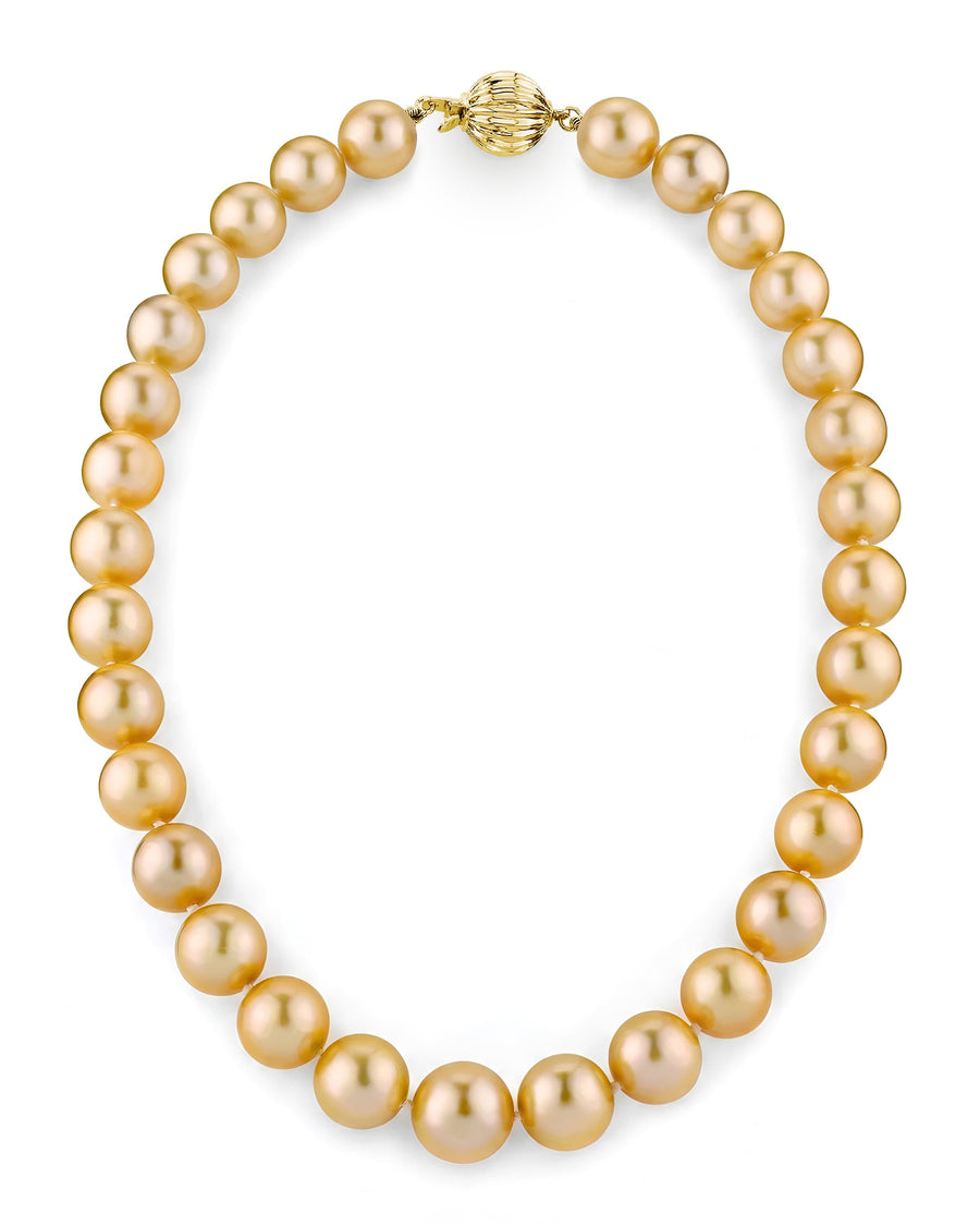 11-13mm Golden South Sea Pearl Necklace - AAAA Quality