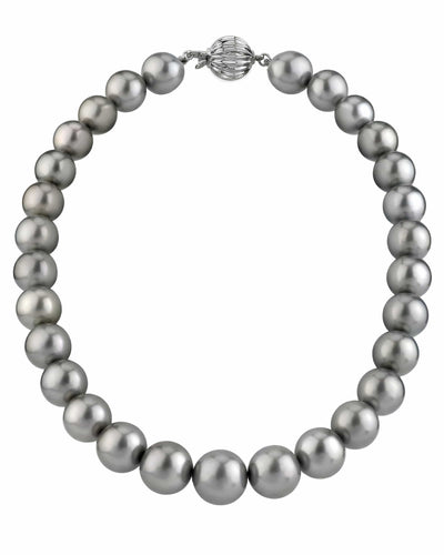 11-13mm Silver Tahitian South Sea Pearl Necklace - AAAA Quality