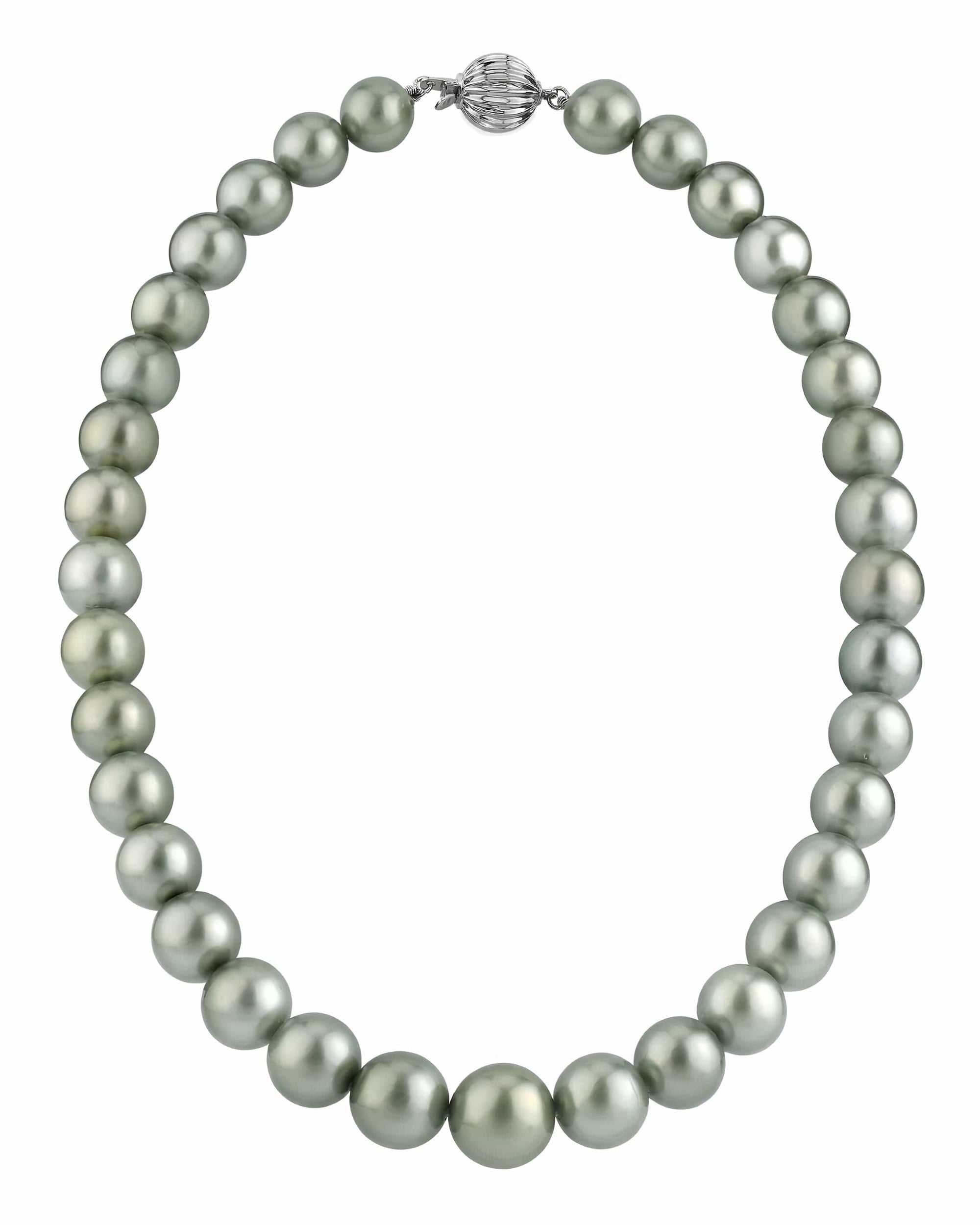 11-13mm Silver Tahitian South Sea Pearl Necklace - AAA Quality