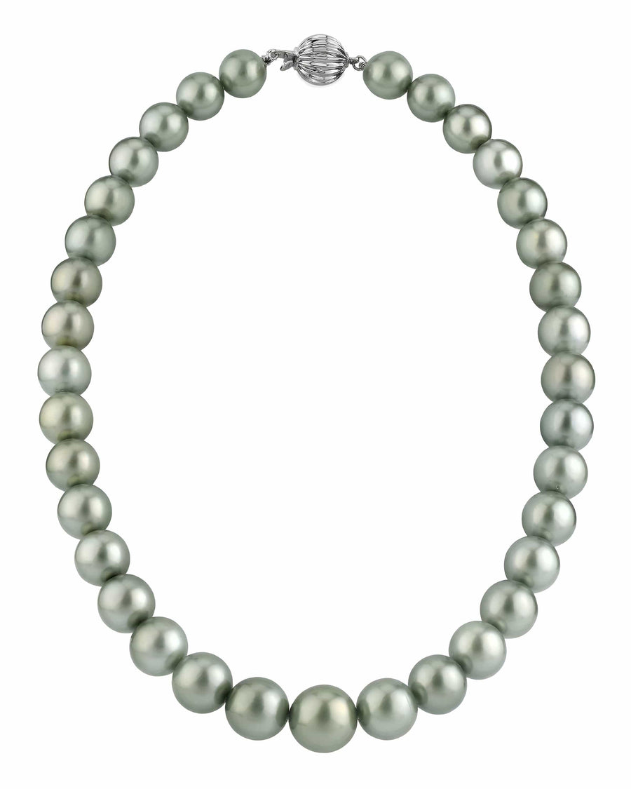 11-13mm Silver Tahitian South Sea Pearl Necklace - AAA Quality