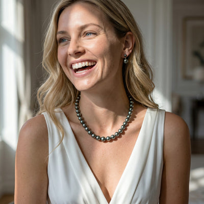 Tahitian True Round Pearl Necklace, 11.0-14.0mm - AAAA Quality