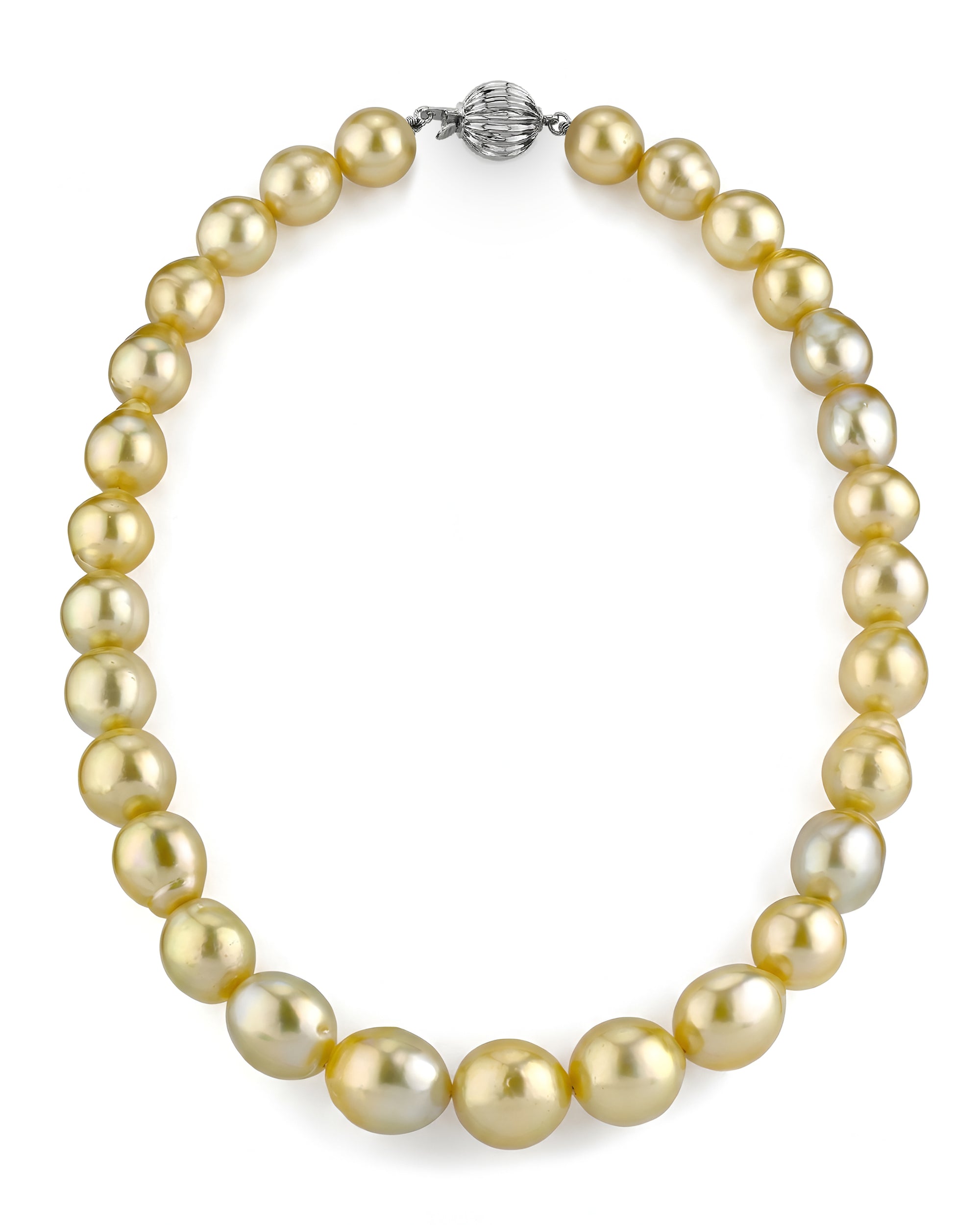 11-14mm Drop-Shape Golden South Sea Pearl Necklace - AAA Quality