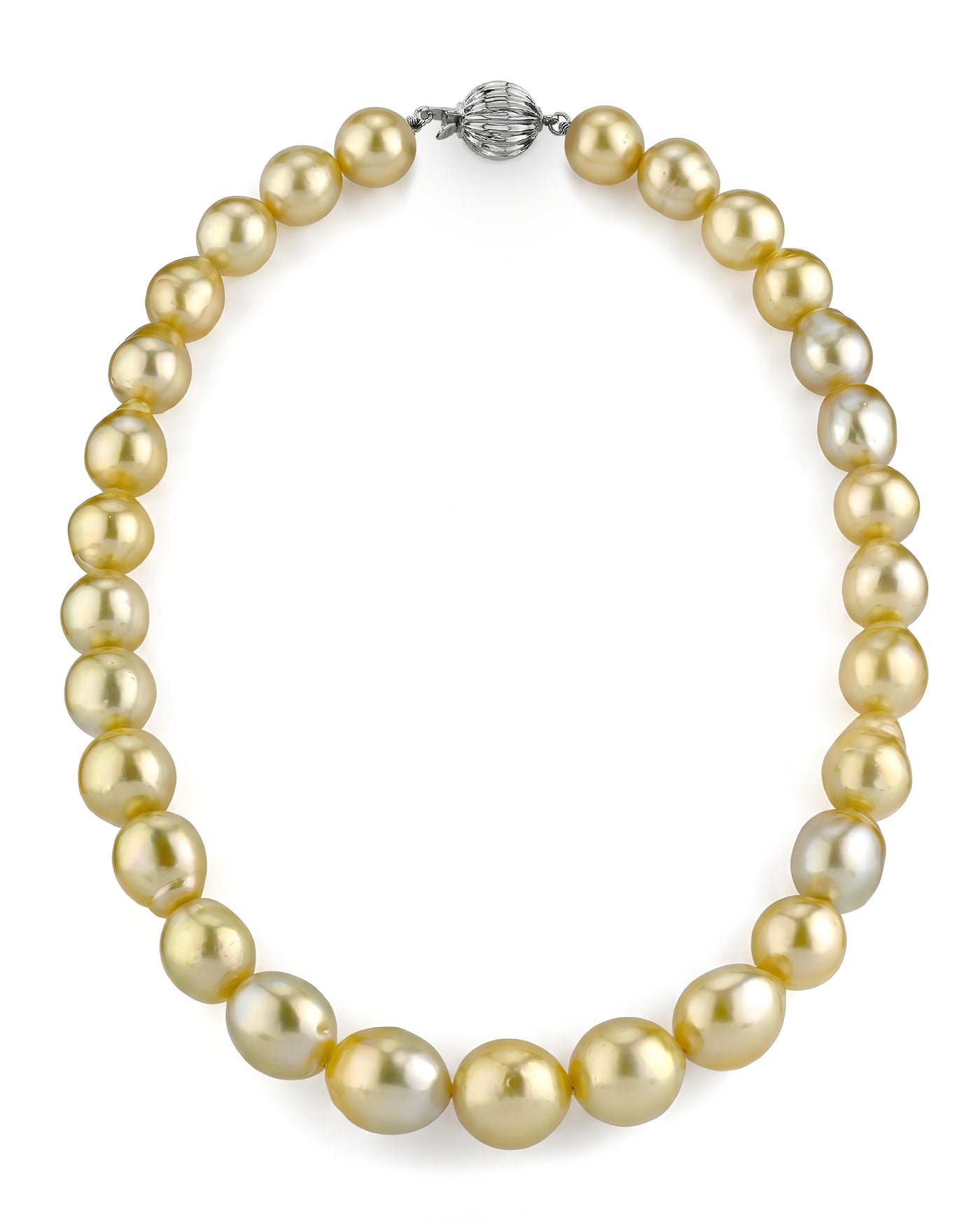 11-14mm Drop-Shape Golden South Sea Pearl Necklace - AAA Quality