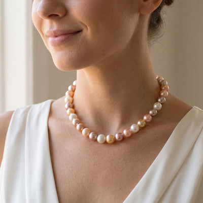 11.5-12.5mm Freshwater Multicolor Pearl Necklace - AAAA Quality