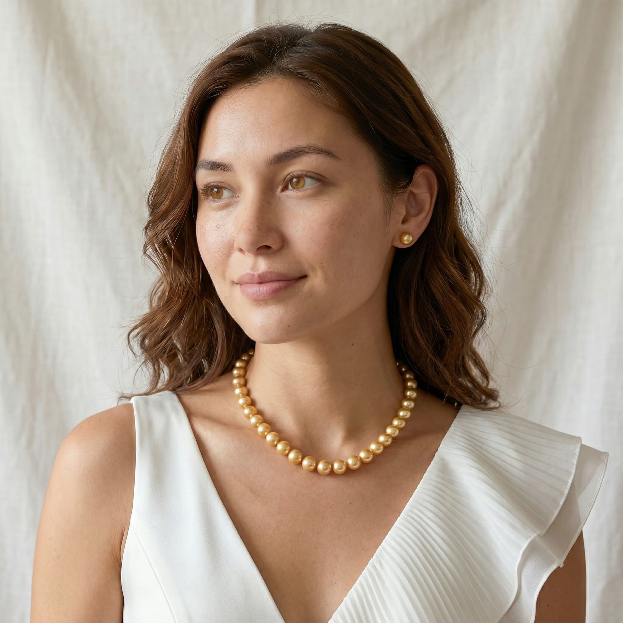 Golden South Sea Pearl Necklace, 12.0-14.0mm - AAA Quality