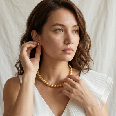 Golden South Sea Pearl Necklace, 12.0-14.0mm - AAA Quality
