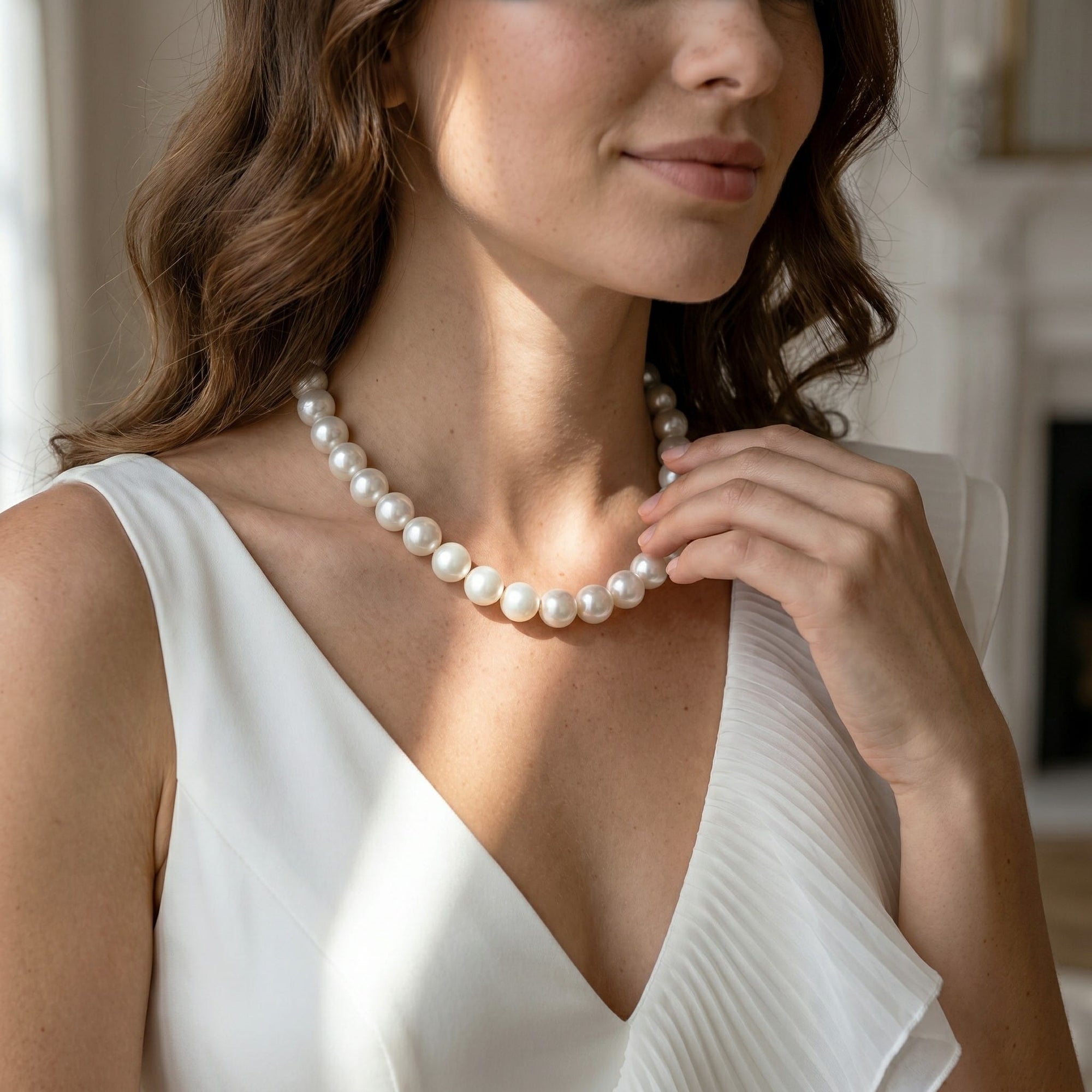 White South Sea Pearl Necklace, 12.0-15.0mm -  AAAA Quality