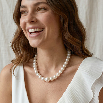 White South Sea Pearl Necklace, 12.0-15.0mm -  AAAA Quality