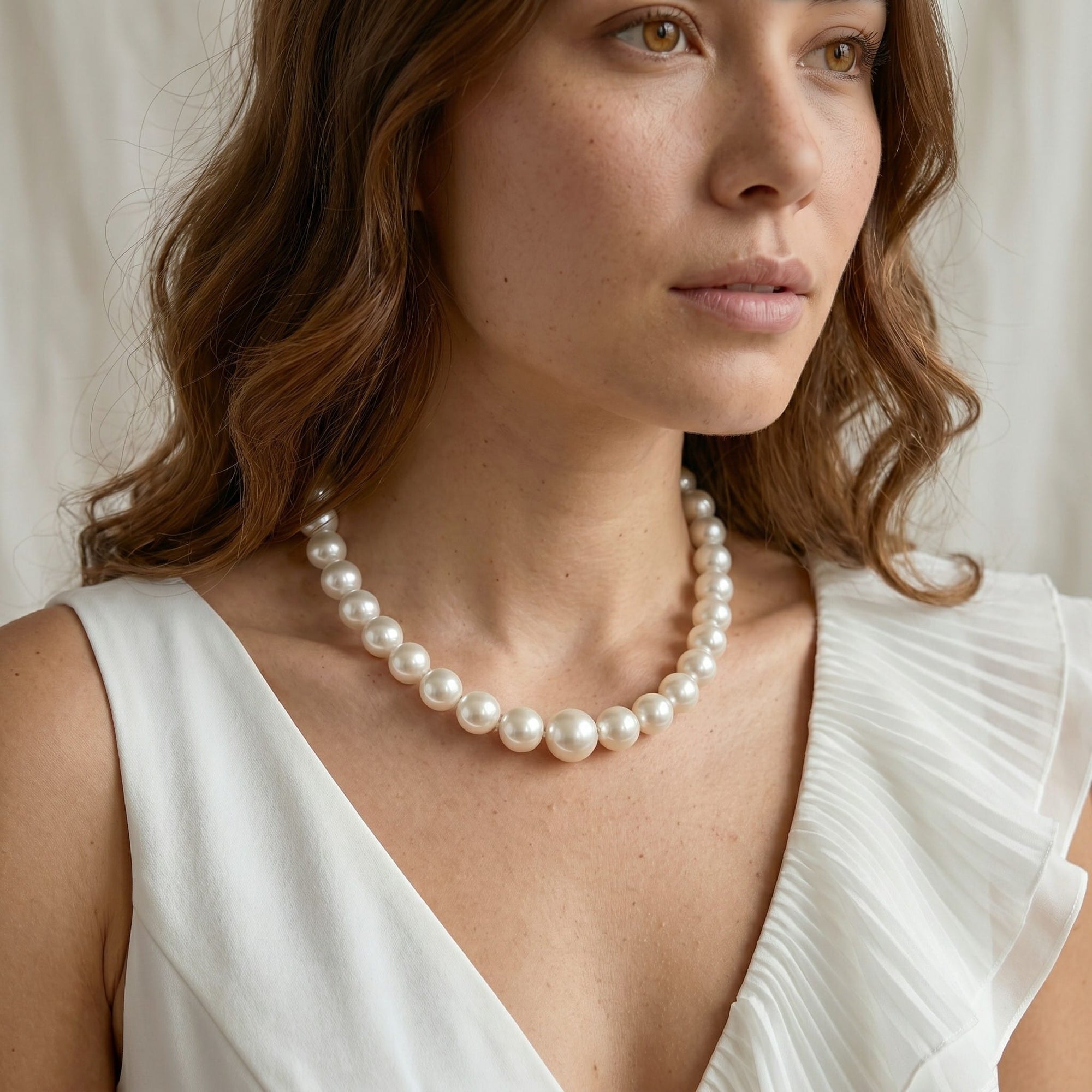 White South Sea Pearl Necklace, 12.0-15.0mm -  AAAA Quality
