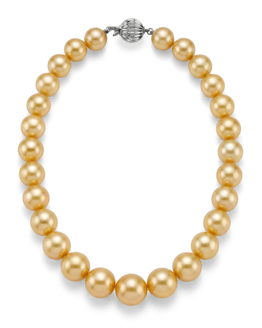 Golden South Sea Pearl Necklace, 13.0-15.0mm - AAAA Quality