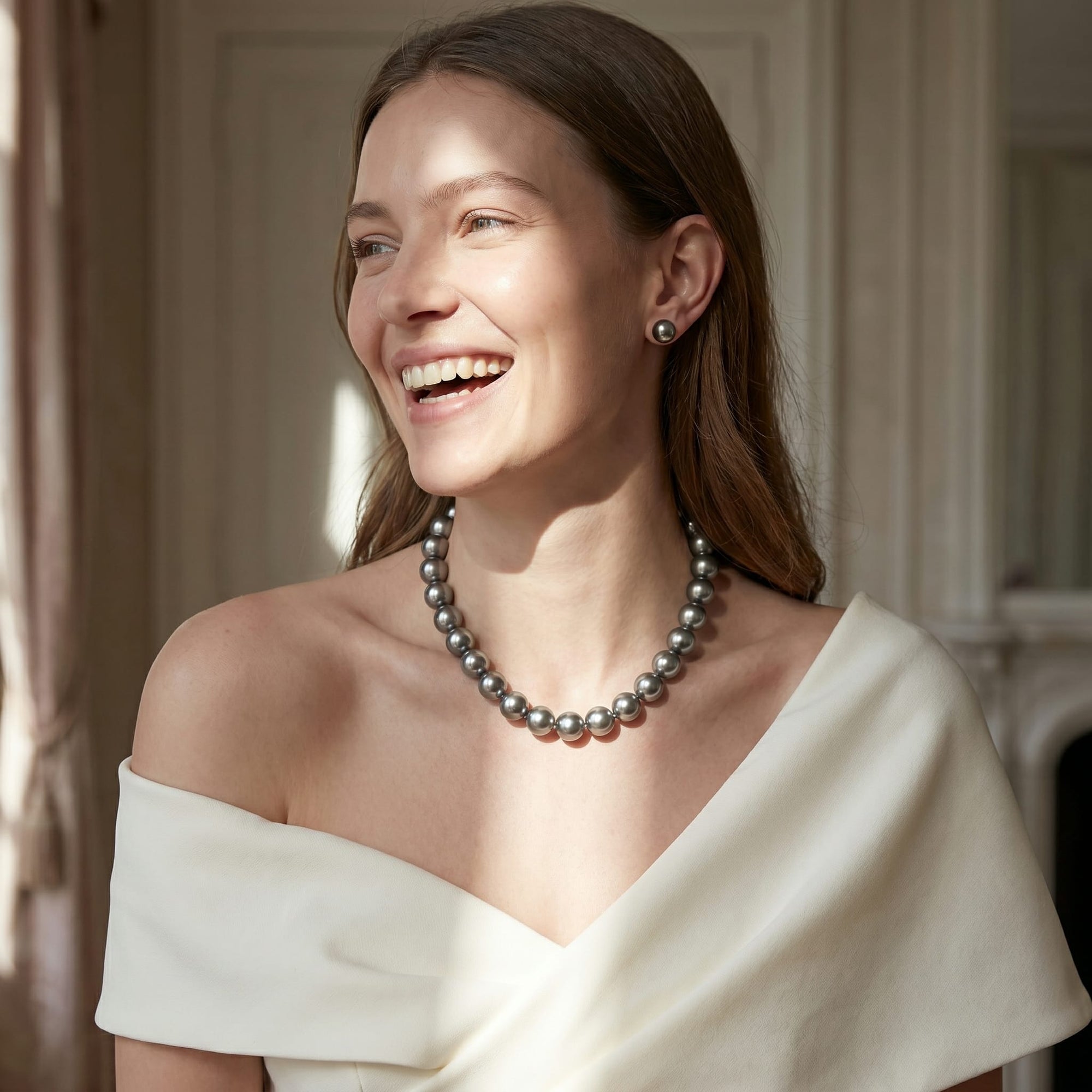 14-15.1mm Tahitian South Sea Pearl Necklace - AAAA Quality
