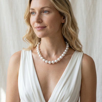 16-18.9mm White South Sea Pearl Necklace- AAAA Quality VENUS CERTIFIED