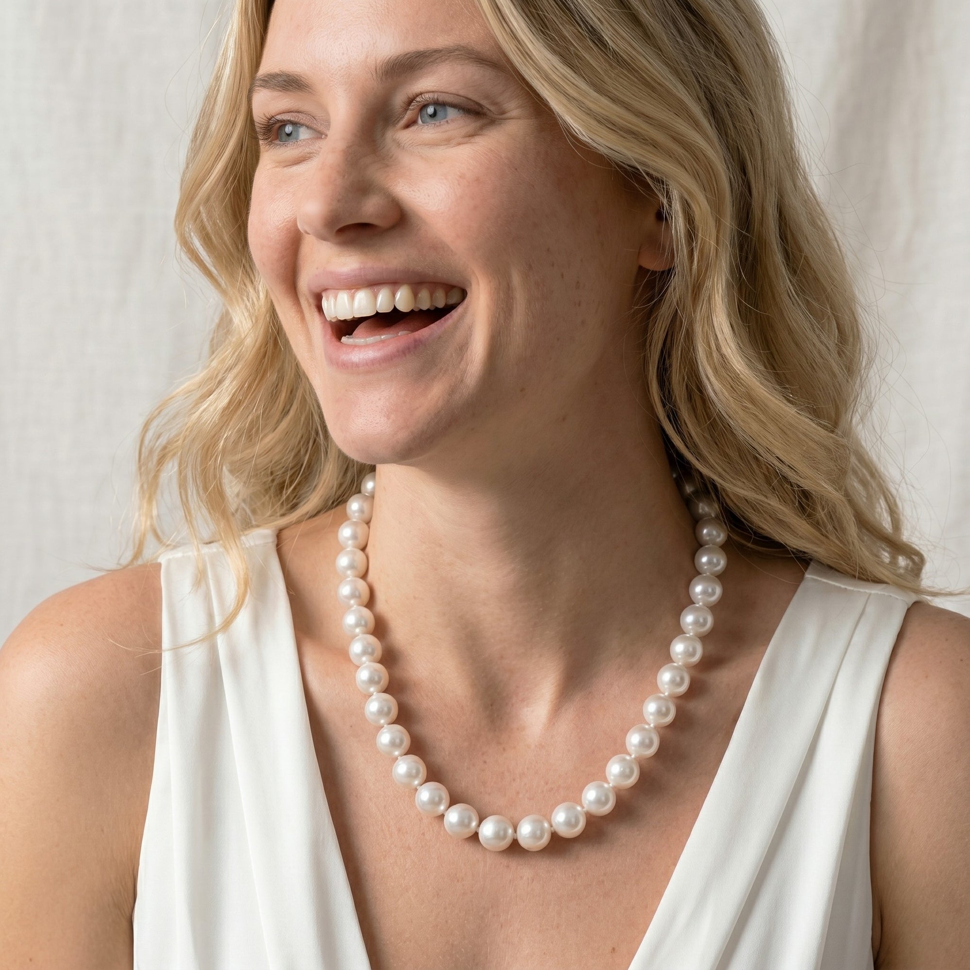 16-18.9mm White South Sea Pearl Necklace- AAAA Quality VENUS CERTIFIED