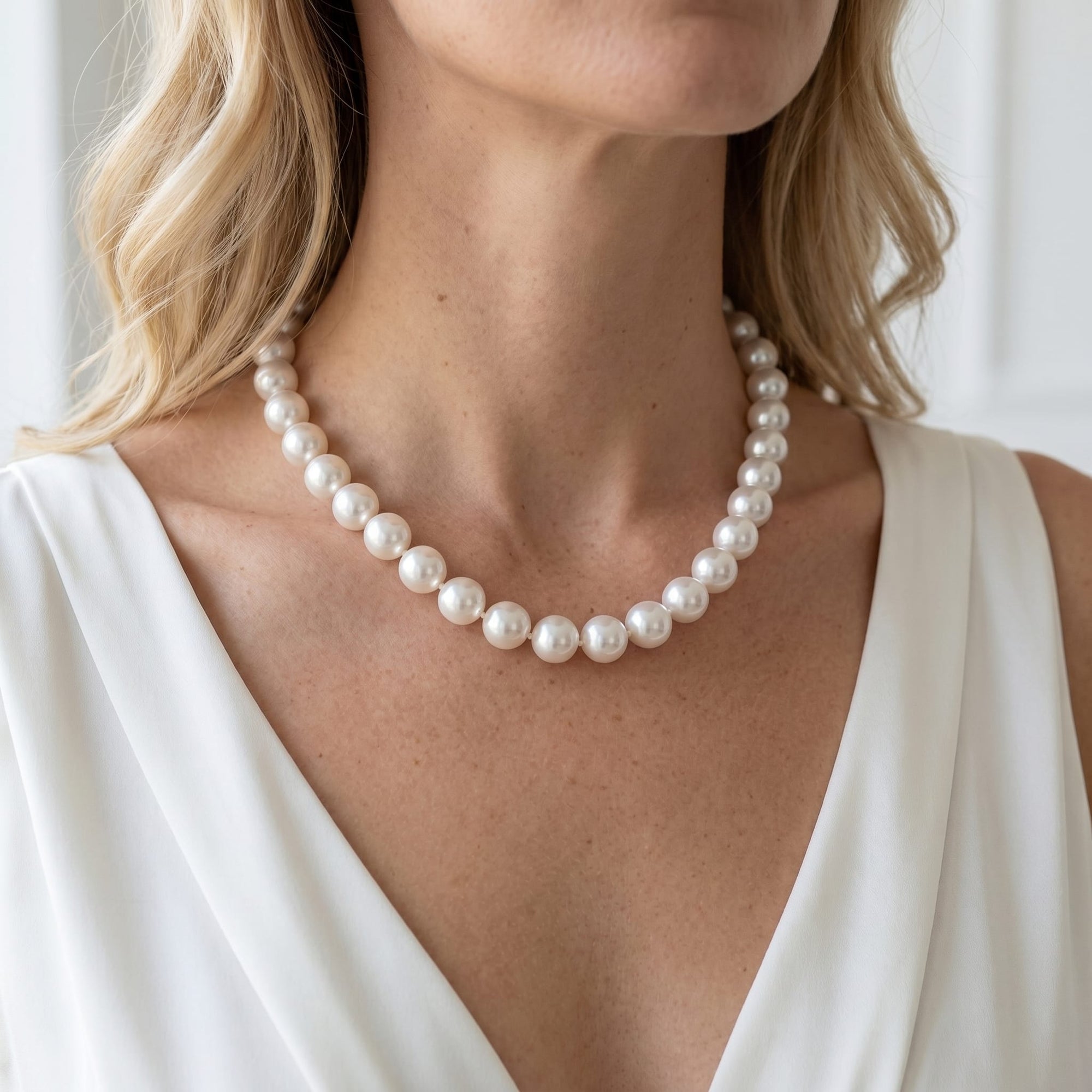 White South Sea Pearl Necklace, 17.0-18.0mm - AAA/Gem Quality