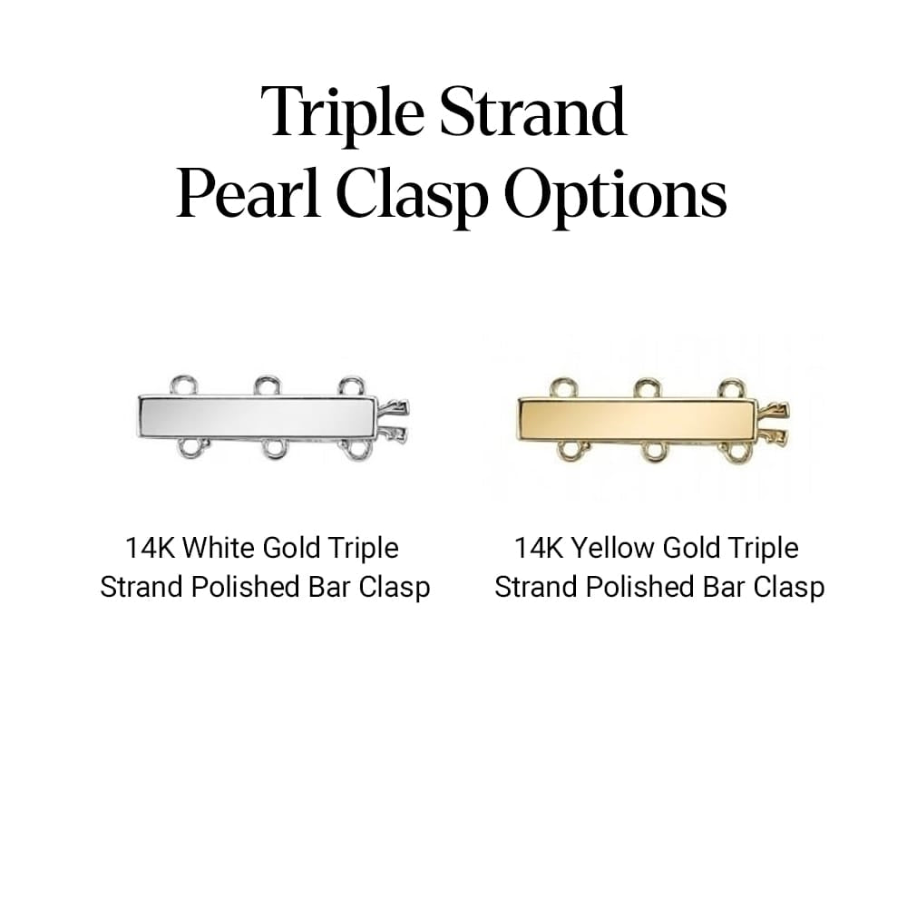 Triple Strand White Freshwater Pearl Necklace
