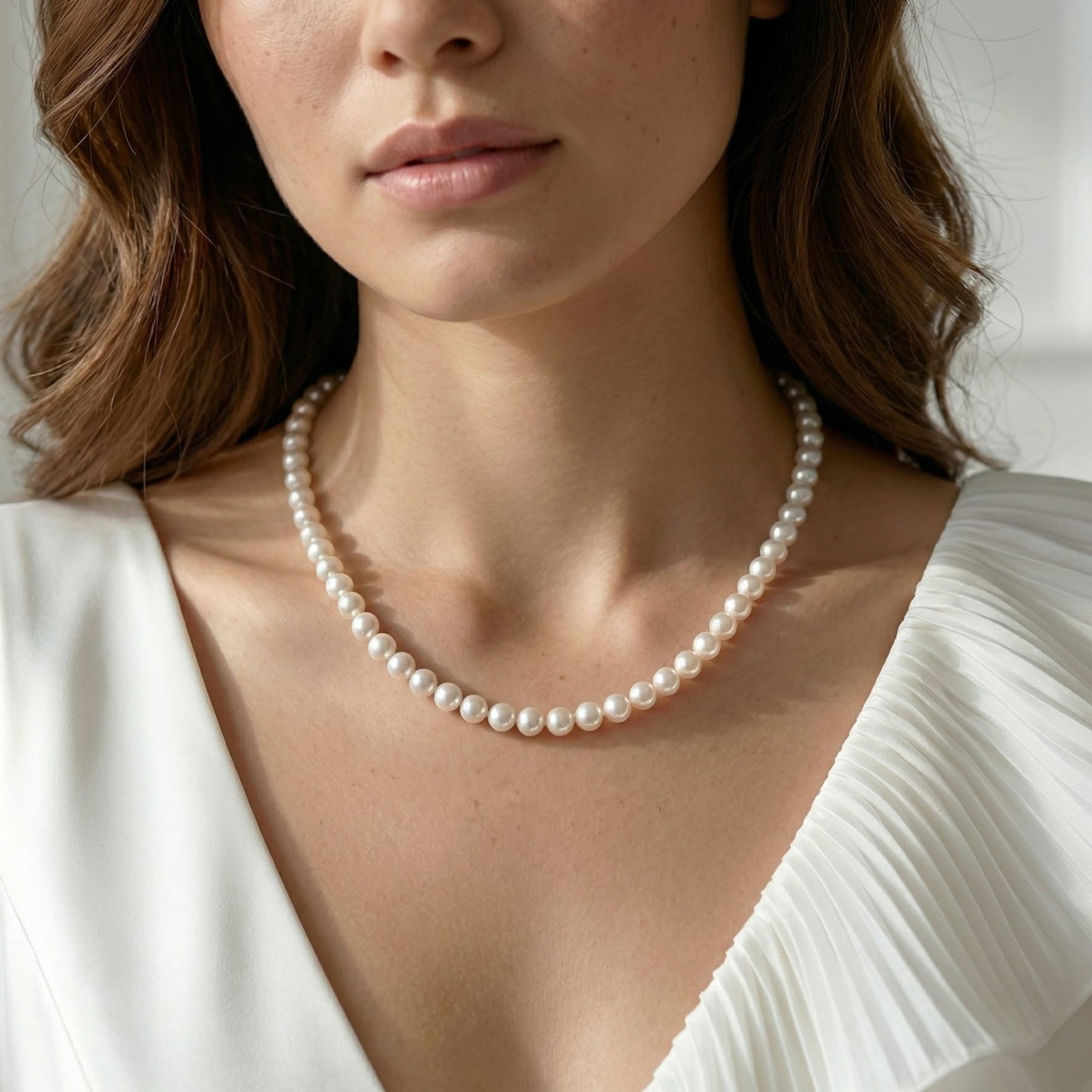 5.0-7.0mm Japanese Akoya White Graduated Pearl Necklace