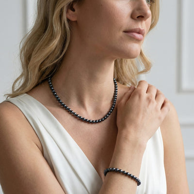 Black Akoya Pearl Bracelet, 5.5-6.0mm - Choose Your Quality