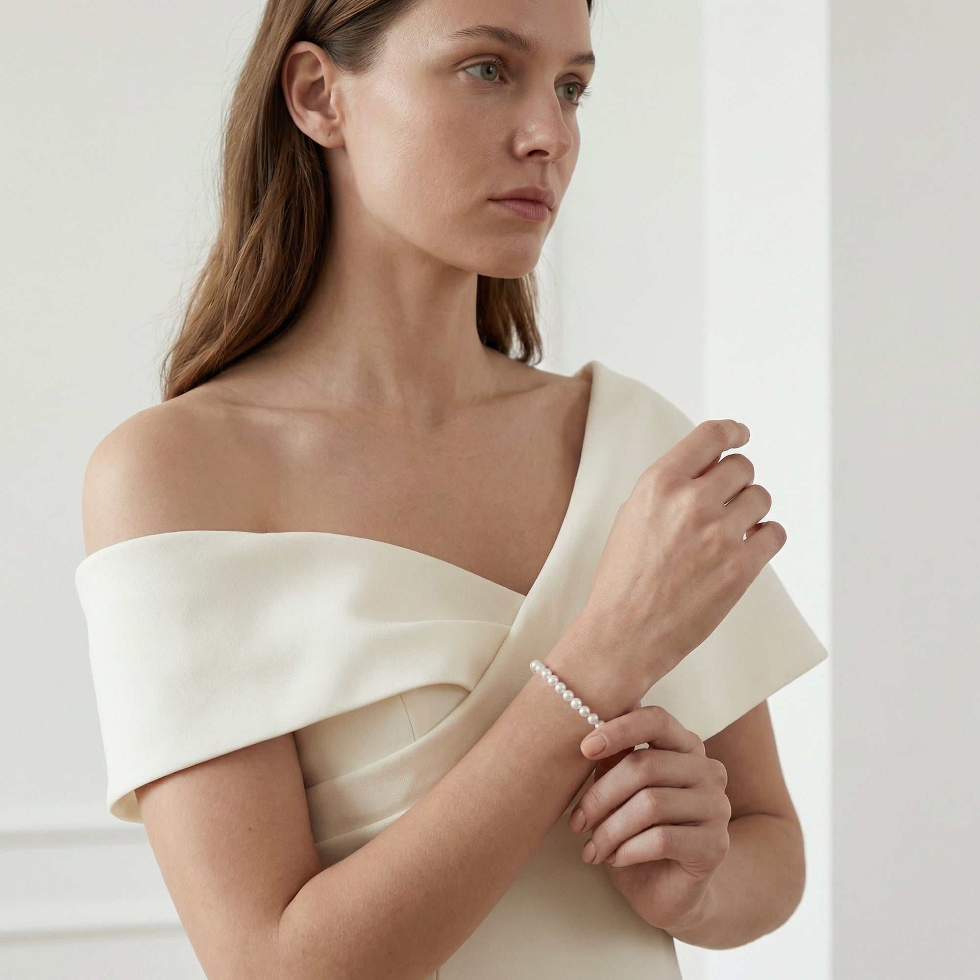 White Japanese Akoya Pearl Bracelet, 5.5-6.0mm - Choose Your Quality