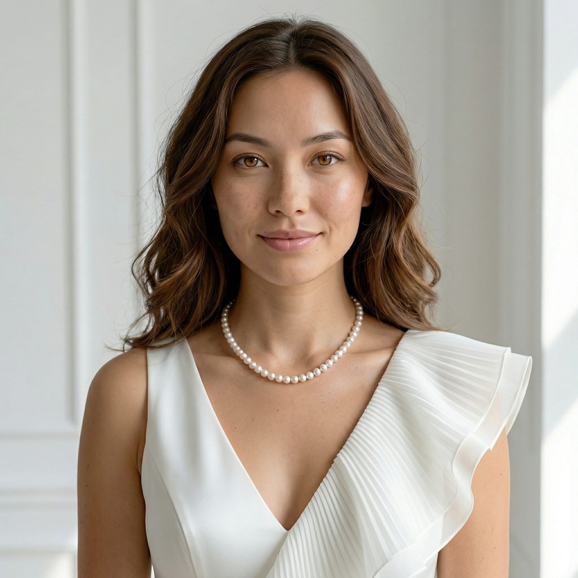 White Japanese Akoya Pearl Necklace, 6.0-6.5mm - AA+ Quality