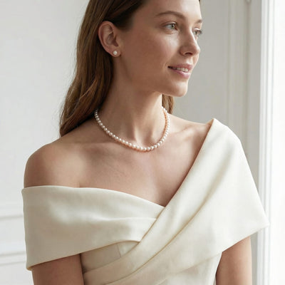 White Japanese Akoya Graduated Pearl Necklace, 6.0-9.0mm