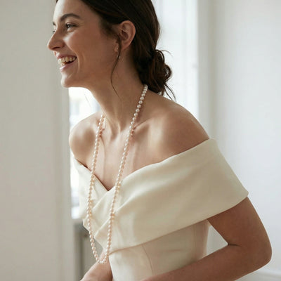 White Japanese Akoya Opera Length Pearl Necklace, 6.5-7.0mm