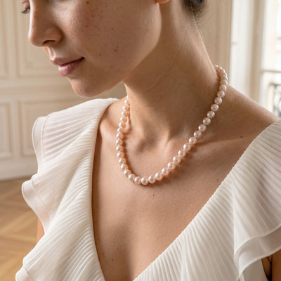 6.5-7.0mm White Freshwater Pearl Necklace - AAAA Quality