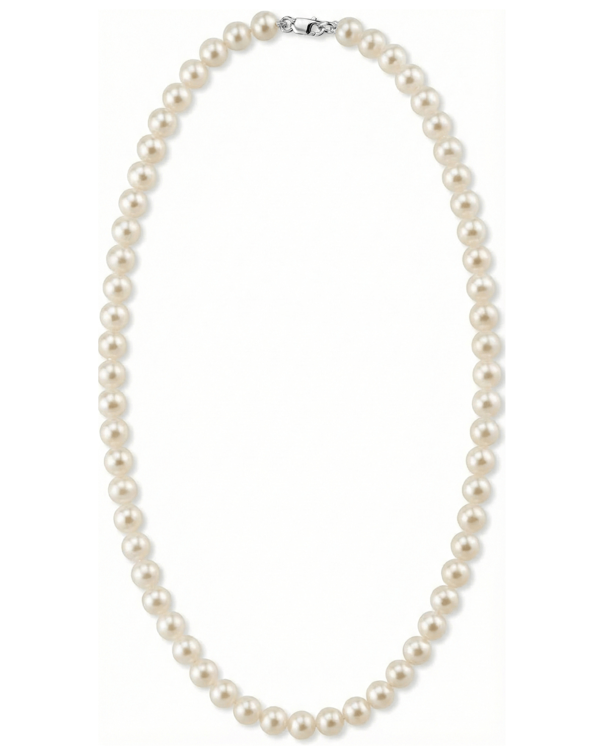 6.0-6.5mm White Freshwater Cultured Pearl Love Necklace