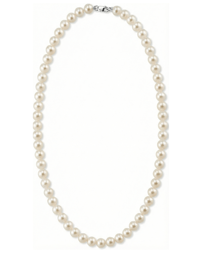 6.0-6.5mm White Freshwater Cultured Pearl Love Necklace