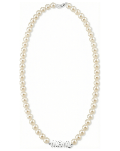 6.0-6.5mm White Freshwater Cultured Pearl Mom Necklace